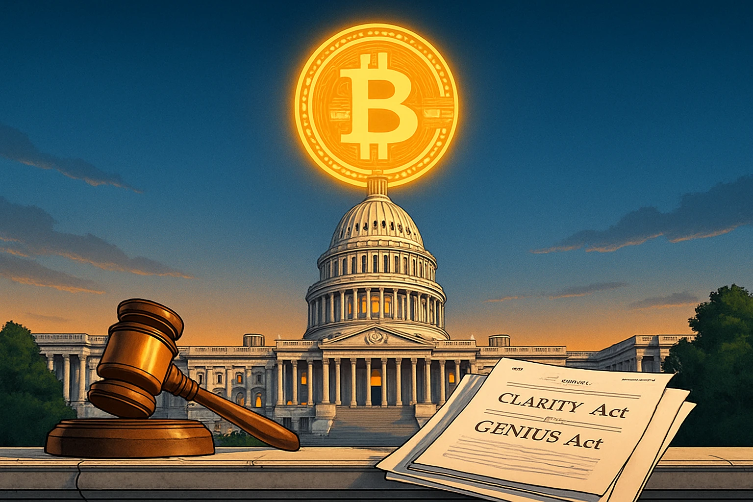 マイルストーン！米国が3つの仮想通貨法案を可決：GENIUS安定通貨、クラリティ規制、反CBDC法が署名のためにトランプに送られる